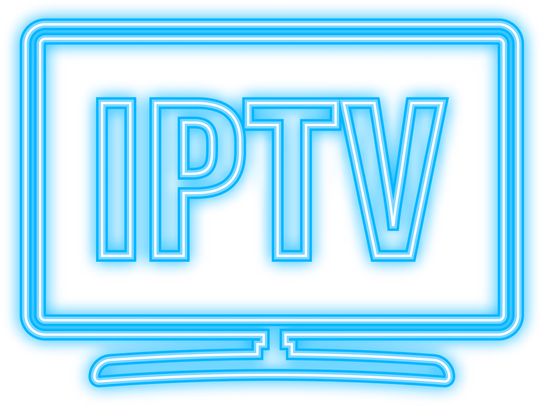 Iptv Badge, icon, logo. Neon icon. Vector stock illustration